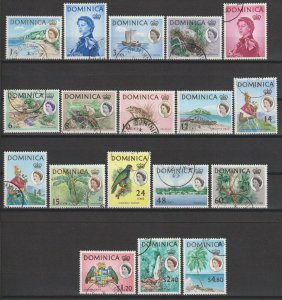 DOMINICA 1963/5 SG 162/78 + 171a  USED Cat £49.50