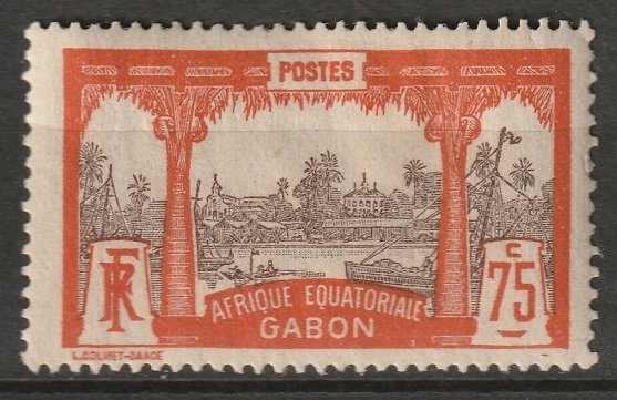 Gabon 1910 Sc 68 MH* disturbed gum