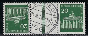 Germany Berlin Scott # 9N252 (2) + label, used, tete beche, Mi # KZ4