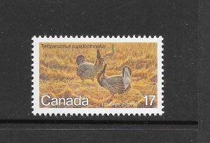 BIRDS - CANADA #854 PRAIRIE CHICKEN  MNH