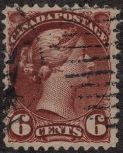 CAN SC #43 U 1888 6c Q Victoria CV $12.50