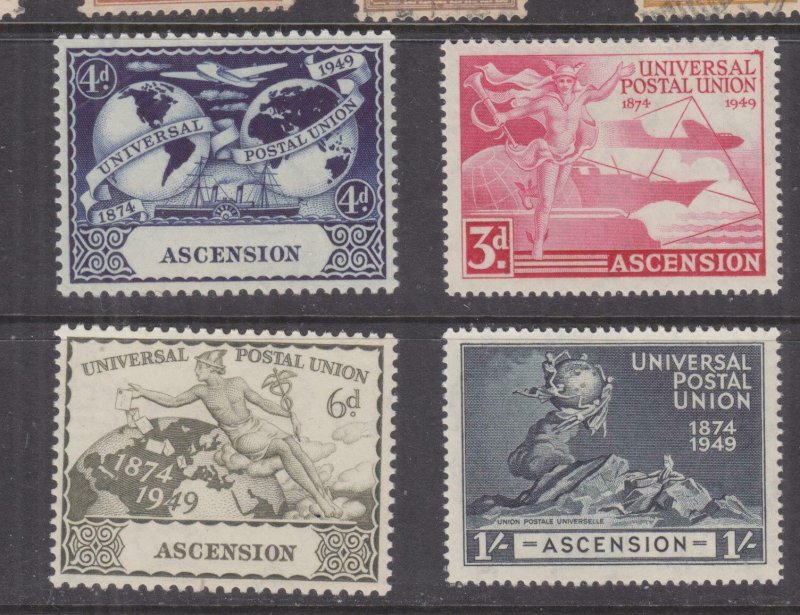 ASCENSION, 1949 UPU set of 4, lhm.