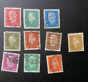 Germany Scott Number 366, 368, 370, 371, 374, 377-379, 381, 382 Used