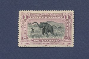 BELGIAN CONGO - Scott 24a - unused light hinged - elephant -