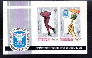 BURUNDI #232a 1968 10TH WINTER OLYMPIC MINT VF NH O.G S/S2 IMPERF.