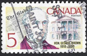 Canada #484 5¢ Hon. George Brown (1968). Used.