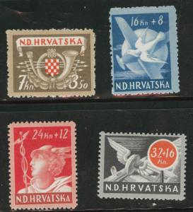 Croatia Scott B52-55 MH* 1944 semipostal set