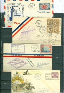 CANADA 1928/33/38  LOT of  (4) HISTORIC  AIRMAIL COVERS