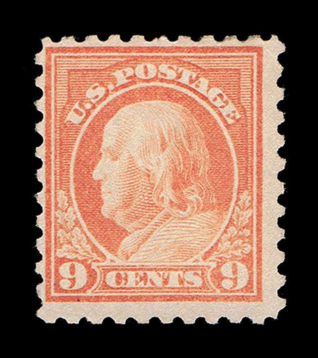 GENUINE SCOTT #509 FINE MINT OG H 1917 9¢ SALMON RED - ESTATE SALE
