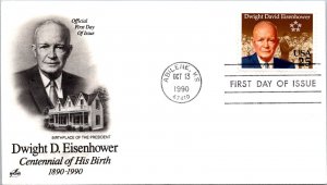 FDC 1990 SC #2513 Artcraft Cachet - Abilene, KS  - Single - J2620