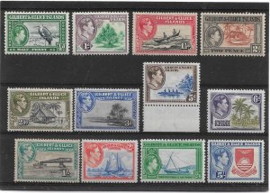 GILBERT AND ELLICE ISLANDS 1939 - 1955 SET SG 43/54 MNH/MH Cat £60