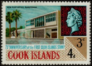 Cook Islands 196 - Mint-H - 3c (4p) Elizabeth II / P.O. Raratonga (1967)