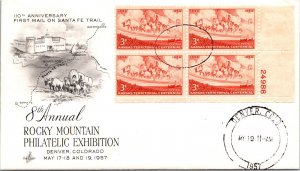 US SPECIAL EVENT CACHETED COVER 8th ANNUAL ROCKY MOUNTAIN PHILATELIC EXPO 1957 B