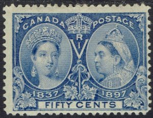CANADA 1897 QV JUBILEE 50C BRIGHT ULTRAMARINE
