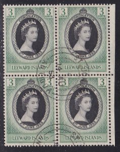 Leeward Islands 132, Used Block of 4