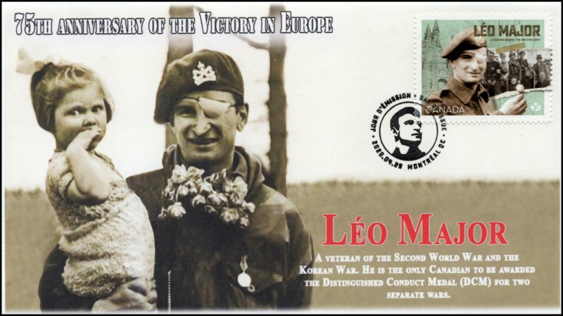 CA20-017, 2020, Victory in Europe, Pictorial Postmark, First Day Cover, LeoMajor