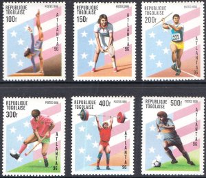 Togo 1996 MNH Stamps Scott 1695-1700 Sport Olympic Games Field Hockey Tennis