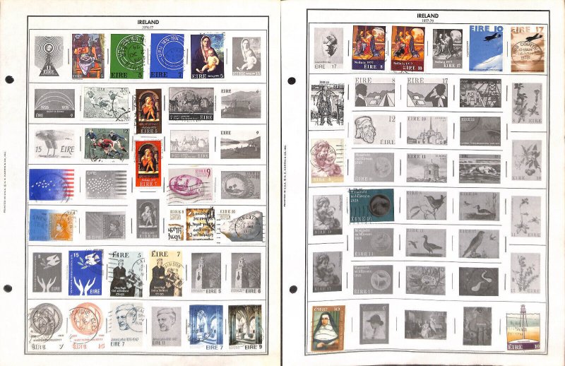 Ireland Stamp Collection on 15 Harris Pages, 1922-1988 (BJ)