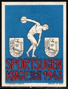 1943 Denmark Poster Stamp Sports Week (Sportsugen) June 20-27 1943 Unused