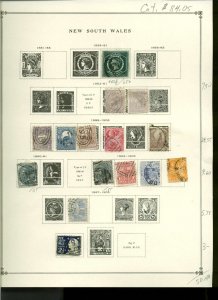 Collection, New South Wales, Australia Scott Album Page, 1862/1906, Cat $84 Used