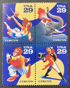 U.S. 1993 #2753a Block, Circus, MNH.
