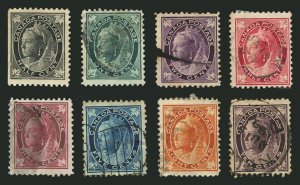 Canada #66-#73 1897-98 Queen Victoria Maple Leafs Nice Used Set 8 items