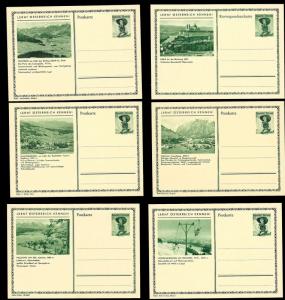 AUSTRIA (120) Scenery View Green 1 Shilling Postal Cards c1950s ALL MINT UNUSED