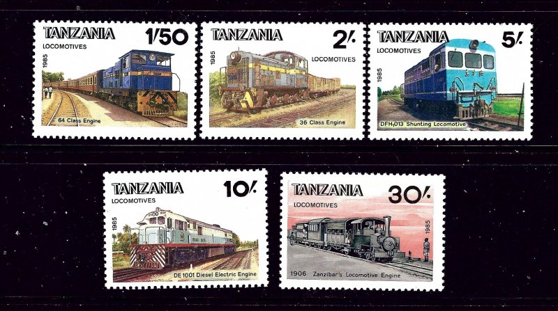 Tanzania 284-88 MNH 1985 Locomotives