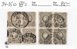 GERMANY  34-35 BLOCKS OF 4  USED   (scans enlarge when you open)