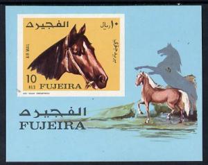 Fujeira 1971 Horses imperf m/sheet (Mi BL 84B) unmounted ...