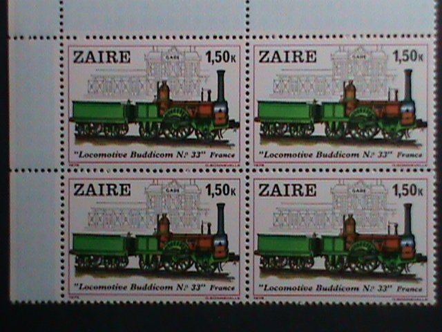 ZAIRE-1980 SC# 935-42-WORLD FAMOUS TRANIS-MNH IMPRINT BLOCK SET VERY FINE
