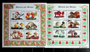 NICARAGUA Sc 2289-90 NH 2MINISHEETS OF 1999 - MUSHROOMS - (CT5)