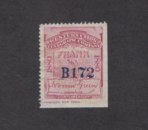 Scott 16T10 - US Telegraph Stamp. MH. NG.     #02 16T10