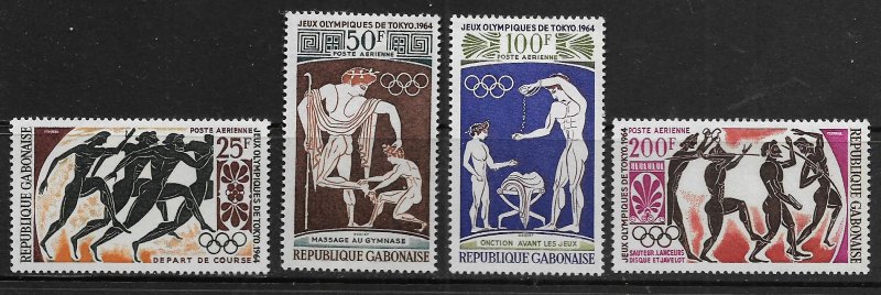 GABON C22-C25  MINT HINGED  OLYMPIC GAMES  SET 1964