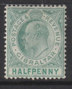 Gibraltar Sc# 49Ab KEVII 1904 MLMH ½ penny issue CV $14.00