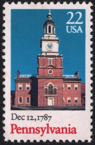 SC#2337 22¢ Constitution Bicentennial: Pennsylvania Single (1987) MNH