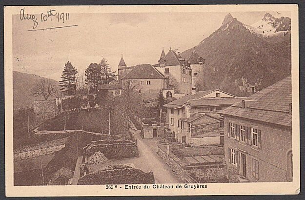 SWITZERLAND 1911 postcard - AMBULANT cds - Chateau de Gruyere cachet........Q611