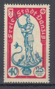 1937 Danzig German Occupation   Saint George & the Dragon Michel 280 MNH