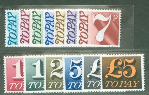 Great Britain #J79-J91  Single (Complete Set)
