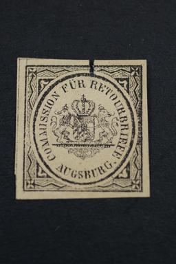 Bavaria Commission fuer Retourbriefen Augsburt. 1865-70.