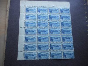 U.S. # 745 F-VFNH Partial Sheet of 28 including Plate Number  Estimated CV $ 65