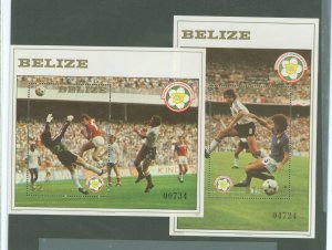 Belize #B7/B8 Mint (NH) Souvenir Sheet (Soccer)