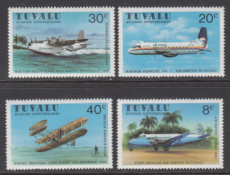 Tuvalu 142-145 Airplanes MNH VF