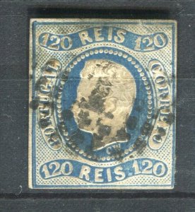 PORTUGAL; 1866 early classic Luis Imperf issue used 120r. value