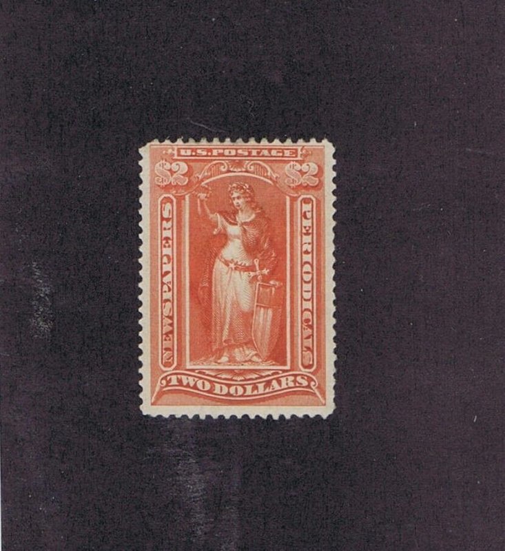 SCOTT# PR108 UNUSED OG PH $2 NEWSPAPER PERIODICAL STAMP, 1895, PSAG CERT 