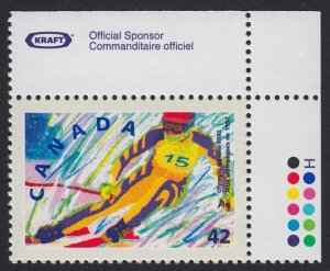 WINTER OLYMPICS, FRANCE * Canada 1992 #1403 MNH CORNER Stamp w/COLOR ID