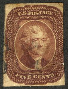 US #12 SCV $700.00 F/VF, faintly cancel, nice margins all around, CHOICE! SCV...