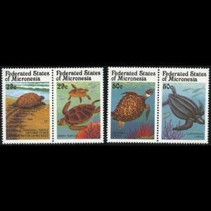 MICRONESIA 1991 - Scott# 135a-7a Turtles Set of 4 NH