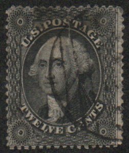 USA #36 F-VF, grid cancel, tear, bold color! Retail $300