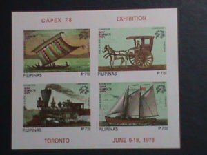 ​PHILIPPINES-1978 SC#1350 CAPAX INTL.STAMPS SHOW-TORONTO-CANADA IMPERF S/S VF